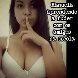 Manuela novinha aprendendo a fuder com os amigos na escola