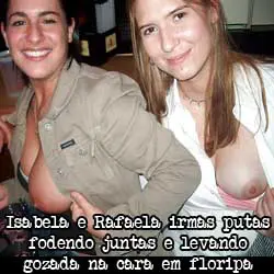 Read more about the article Isabela e Rafaela irmas putas de Florianopolis fodendo juntas e levando gozada na cara