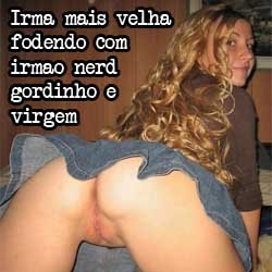 Irma mais velha putinha fodendo com o irmão nerd gordo e virgem