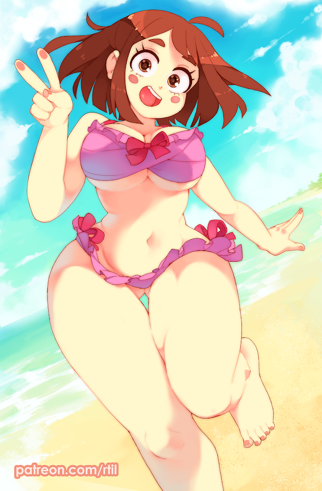 Busty Hentai Babes Swimsuit - hentai ochako uraraka porn my hero academia r34 mha big tits girl