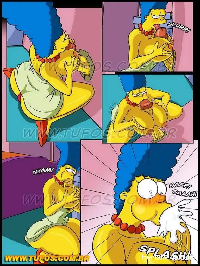 Hentai hq simpsons marge levando gozada na boquinha do filho bart