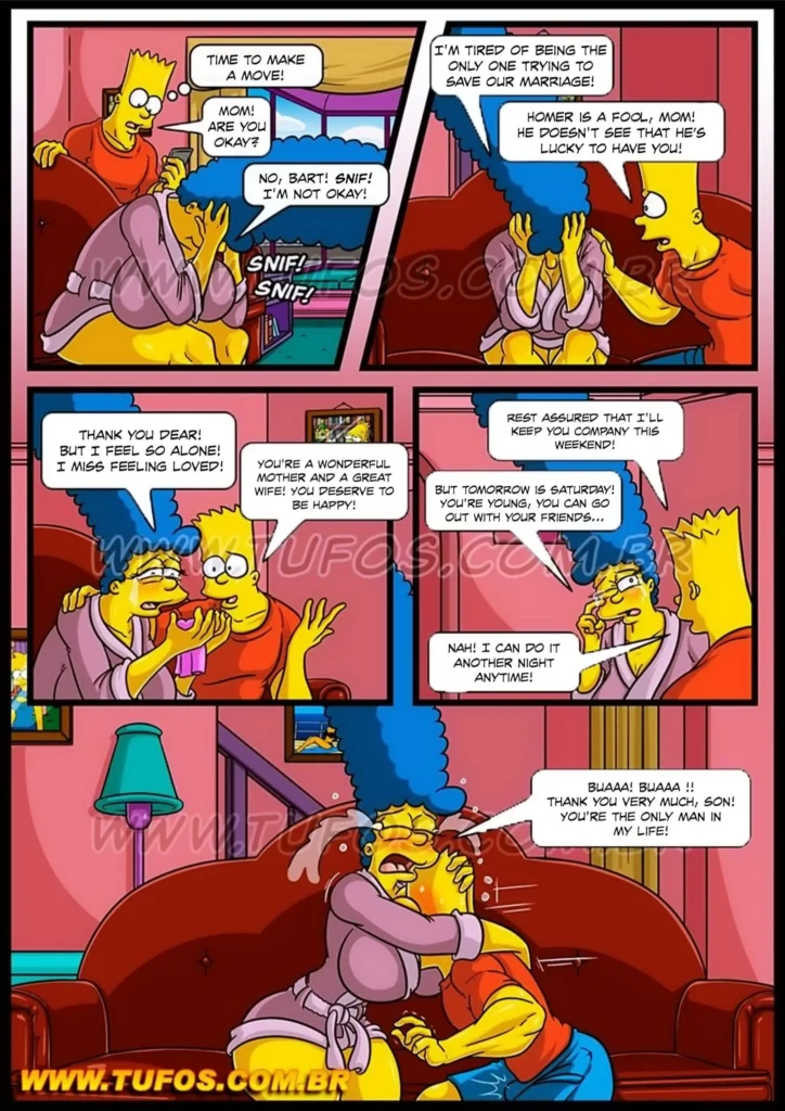 Anal Hentai HQ Simpsons XXX Marge mãe gostosa rabuda dando cu para amigo do filho escondida! (12)