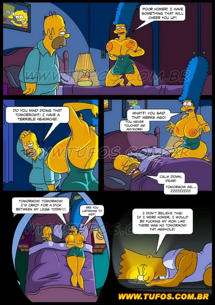 Anal Hentai HQ Simpsons XXX Marge mãe gostosa rabuda dando cu para amigo do filho escondida! (3)