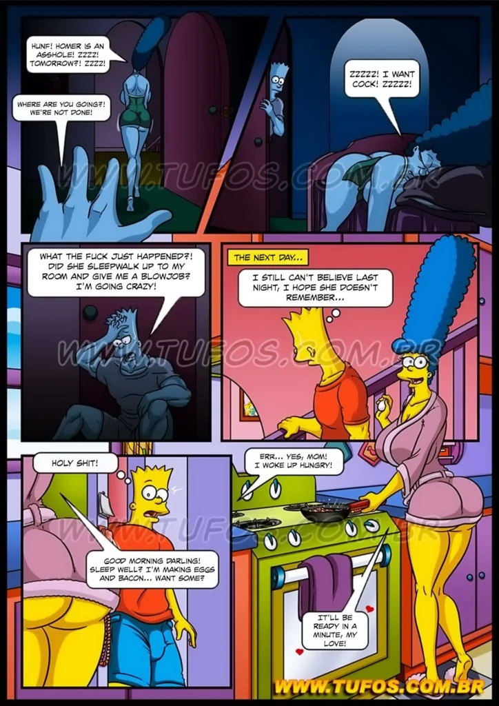 Anal Hentai HQ Simpsons XXX Marge mãe gostosa rabuda dando cu para amigo do filho escondida! (7)