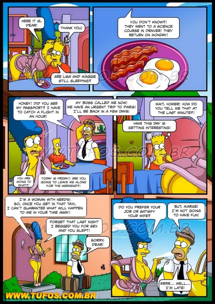 Anal Hentai HQ Simpsons XXX Marge mãe gostosa rabuda dando cu para amigo do filho escondida! (8)