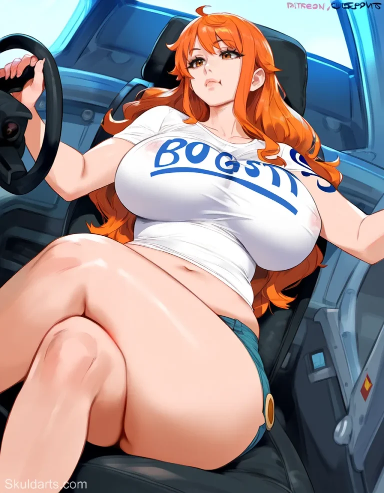 Peitos Hentai Nami XXX One Piece Peituda safada a ruivinha novinha pagando boquete e dando cu e buceta (2)